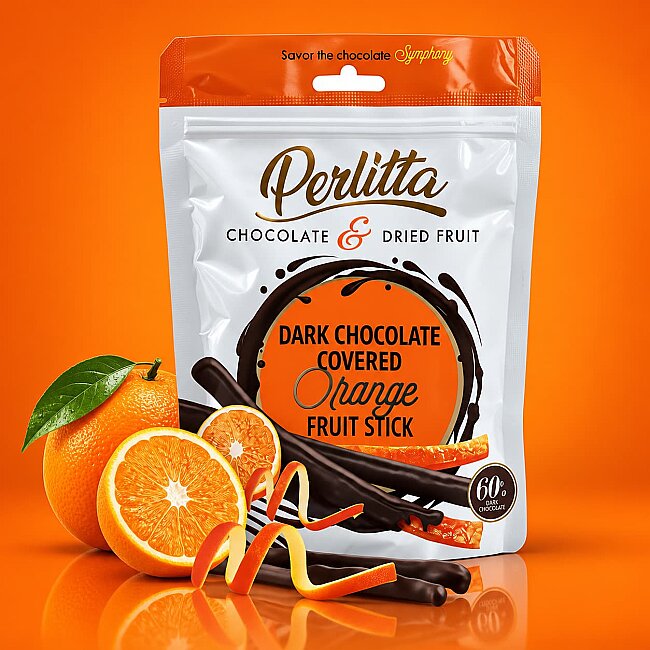 Perlitta Portakallı Bitter Çikolatalı Stick 70 Gr. (1 Paket) 