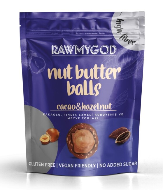 Rawmygod Nuts and Fruit Balls with Cocoa Hazelnut Paste 84 Gr. (1 package) - Rawmygod