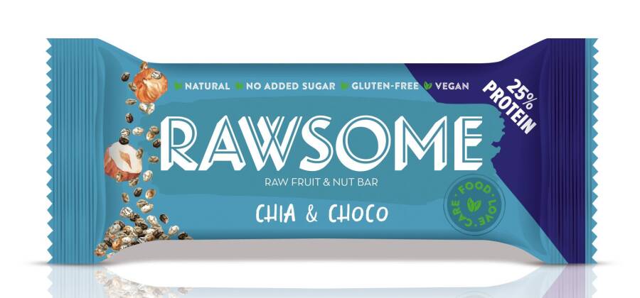Rawsome Chia and Cocoa Bean Protein Bar 40 Gr. 16 Pieces (1 Box) - 2