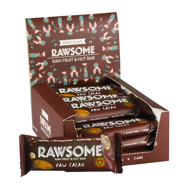 Rawsome Cocoa Nuts and Fruit Bar 40 Gr. 16 Pieces (1 Box) - Rawsome
