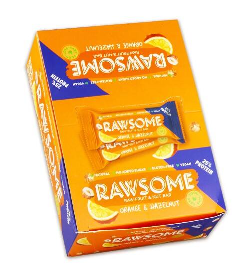 Rawsome Orange and Hazelnut Protein Bar 40 Gr. 16 Pieces (1 Box) - 4