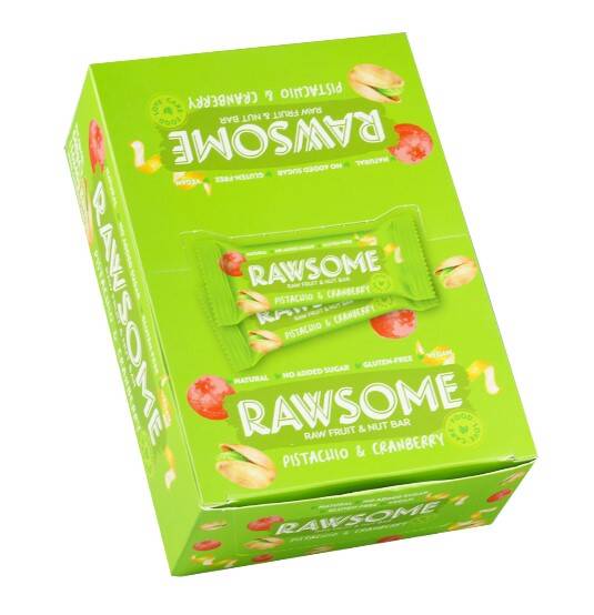 Rawsome Pistachio and Crane Nut Bar 40 Gr. 16 Pieces (1 Box) - 3