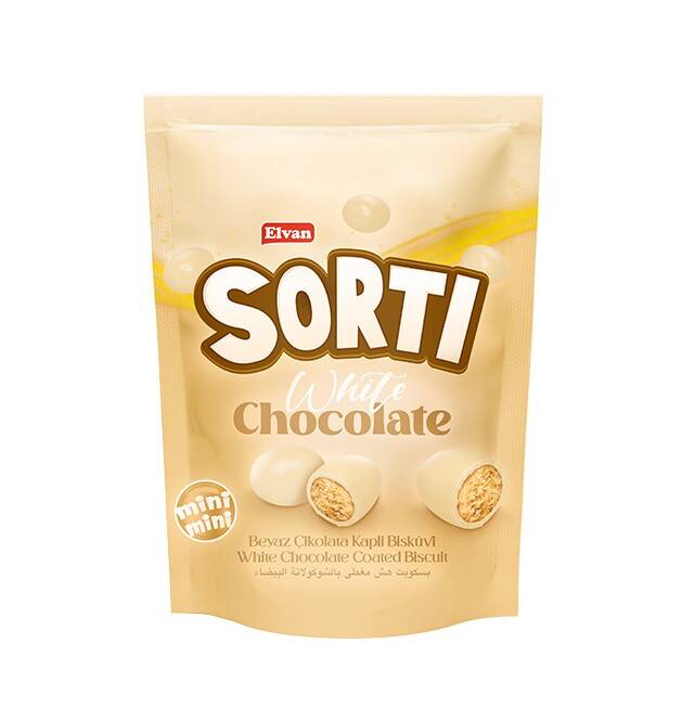 Sorti White Chocolate Coated Biscuit Dragee 150 Gr. (1 Pack) - 2