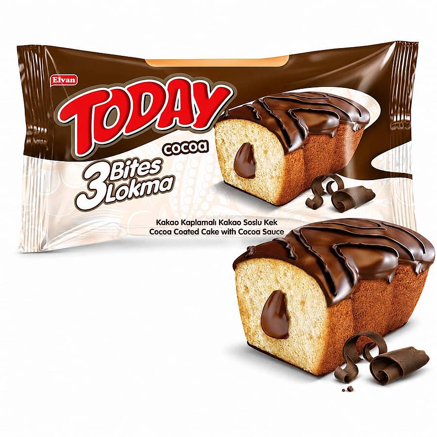 Today 3 Bites Cocoa Cake 45 Gr. 24 Pieces (1 Box) - 3