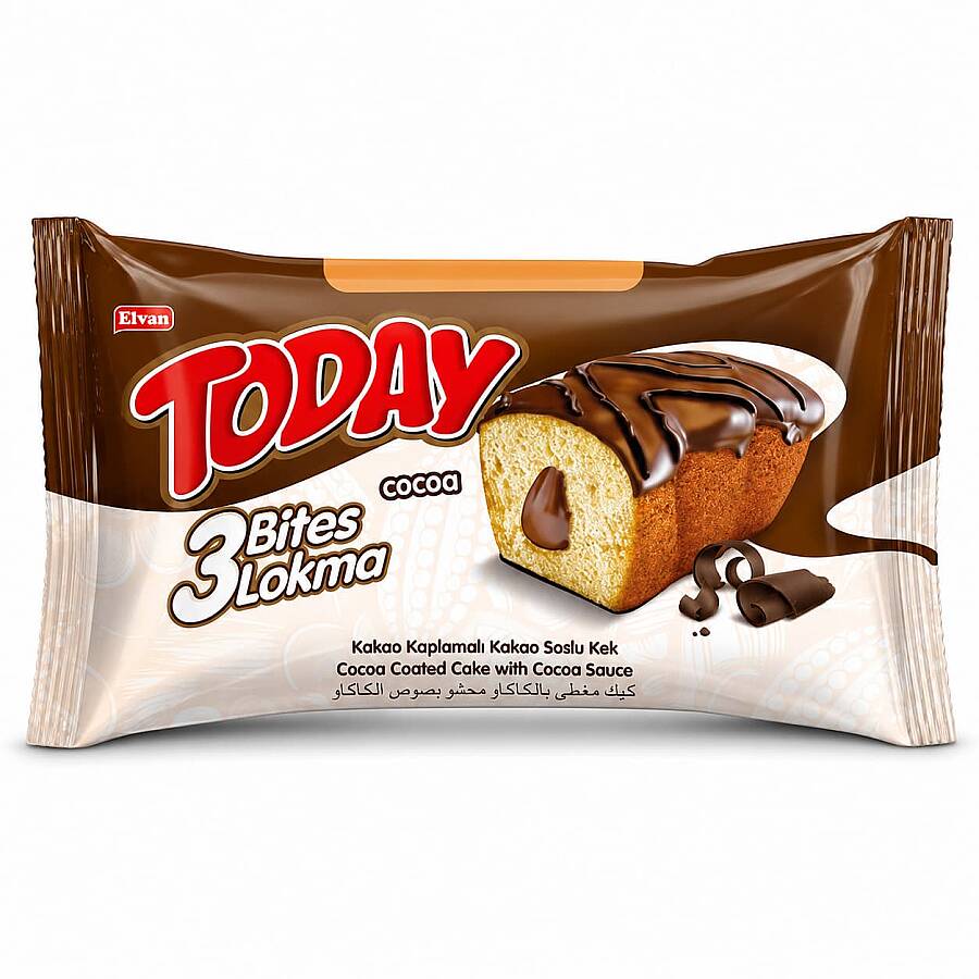 Today 3 Bites Cocoa Cake 45 Gr. 24 Pieces (1 Box) - 2