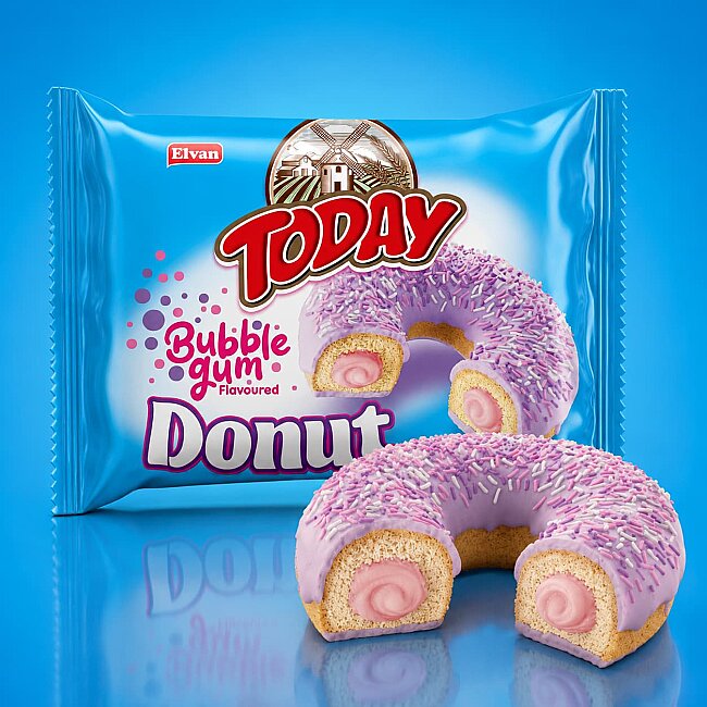 Today Donut Bubblegum (Gum Flavored) Cake 35 Gr. 24 Pieces (1 Box) - 3
