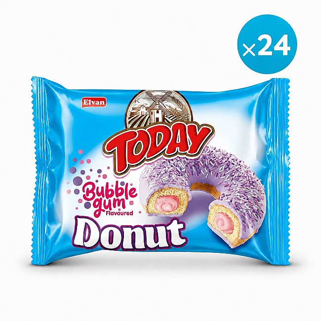 Today Donut Bubblegum (Gum Flavored) Cake 35 Gr. 24 Pieces (1 Box) - 2