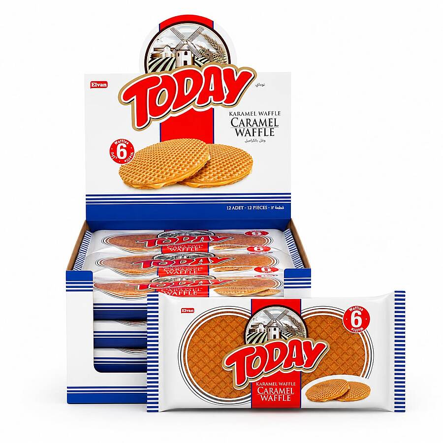 Today Caramel Waffle 132 Gr. 12 Adet (1 Kutu) - 1