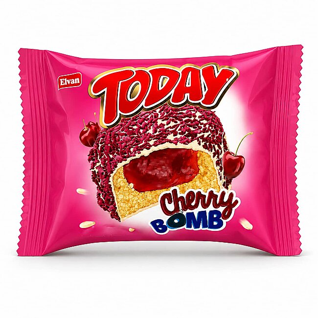 Today Cherry Bomb Cherry Cake 50 Gr. 24 Pieces (1 Box) - 2