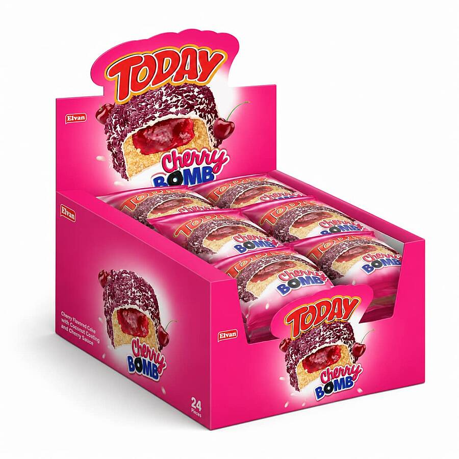 Today Cherry Bomb Vişneli Kek 40 Gr. 24 Adet (1 Kutu) - 3