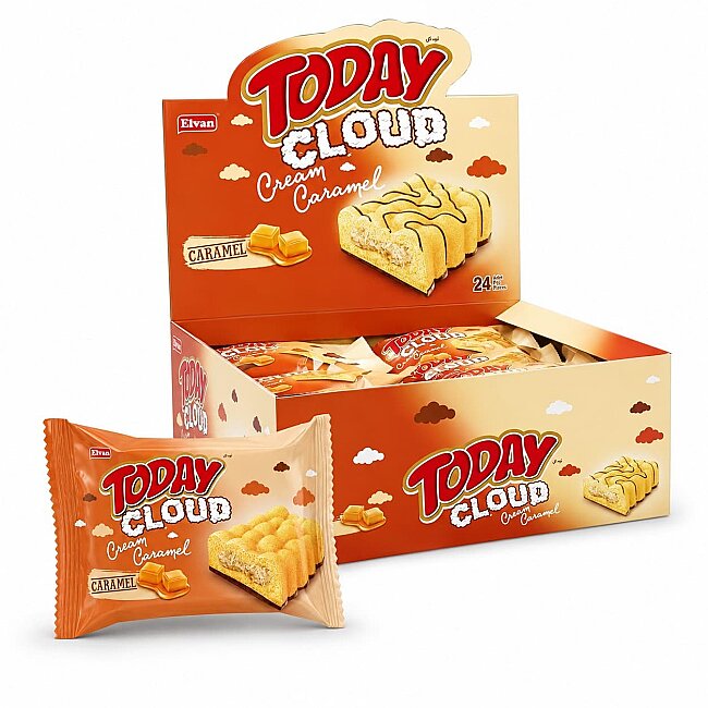 Today Cloud Cake Karamelli 40Gr. 24 Adet (1 Kutu) - Today