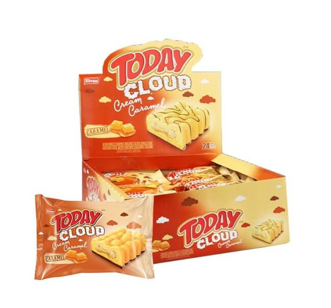 Today Cloud Cake Karamelli 40Gr. 24 Adet (1 Kutu) - Elvan