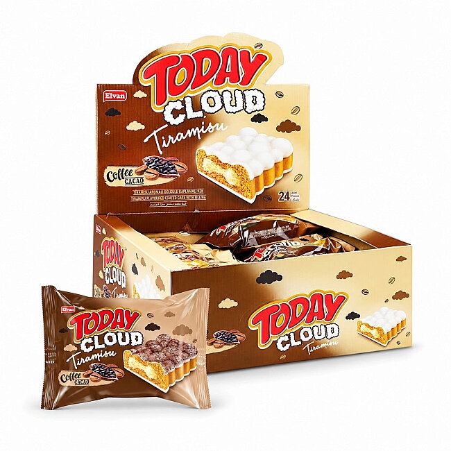 Today Cloud Cake Tiramisu 40 Gr. 24 Pieces (1 Box) - Today