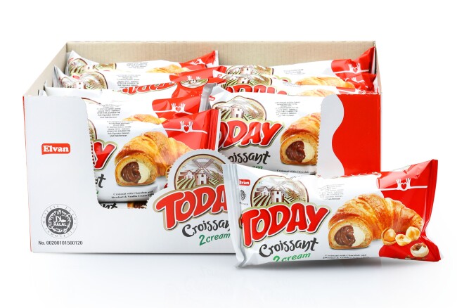 Today Croissant Chocolate Vanilla 40 Gr. 20 Pieces (1 Box) - Elvan