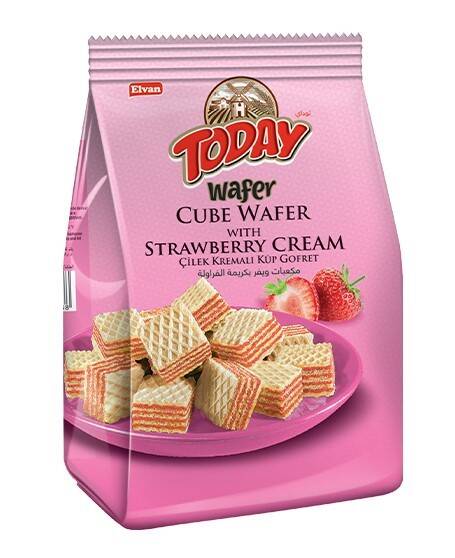 Today Cube Wafer Strawberry 200Gr. (1 package) - 2