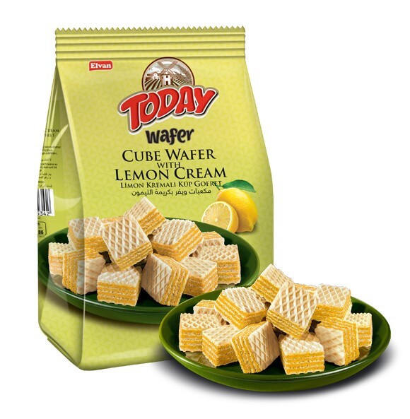 Today Cube Wafer With Lemon 200Gr. (1 package) - Elvan