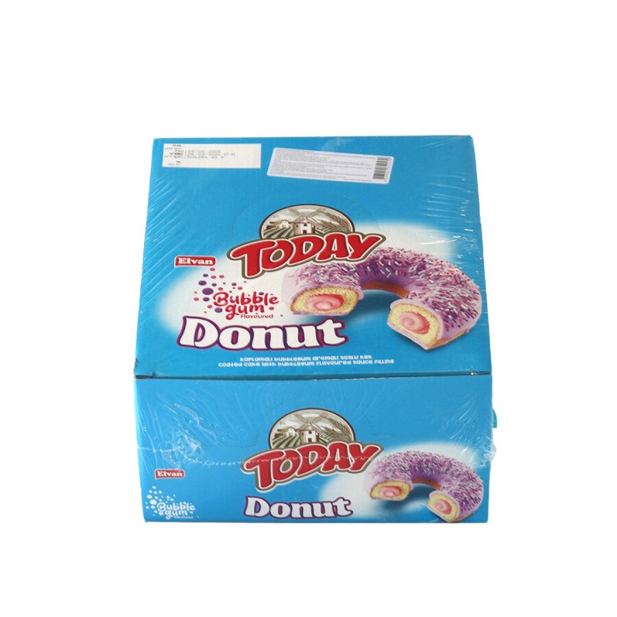 Today Donut Bubblegum (Sakız Aromalı) Kek 35 Gr. 24 Adet (1 Kutu) - 1