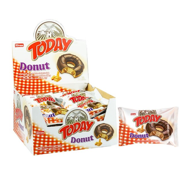 Today Donut Cake Caramel 35 Gr. 24 Pieces (1 Box) - Elvan
