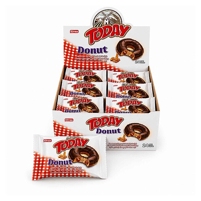 Today Donut Cake Caramel 35 Gr. 24 Pieces (1 Box) - Today