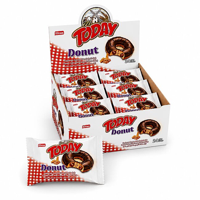 Today Donut Cake Caramel 35 Gr. 24 Pieces (1 Box) - Today