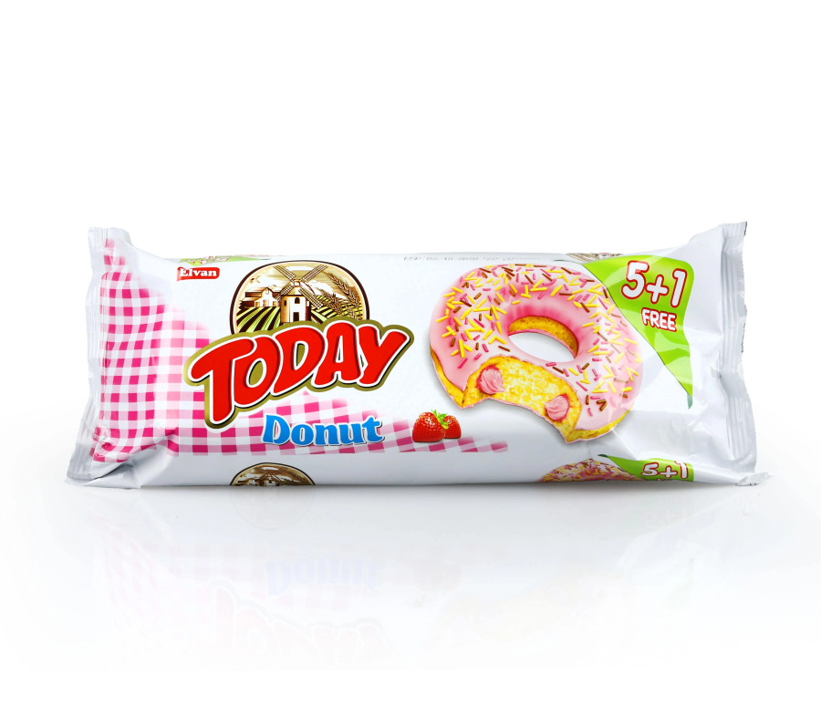 Today Donut Çilekli Kek Multipack Paket 35 Gr. 6 Adet (1 Paket) - Today