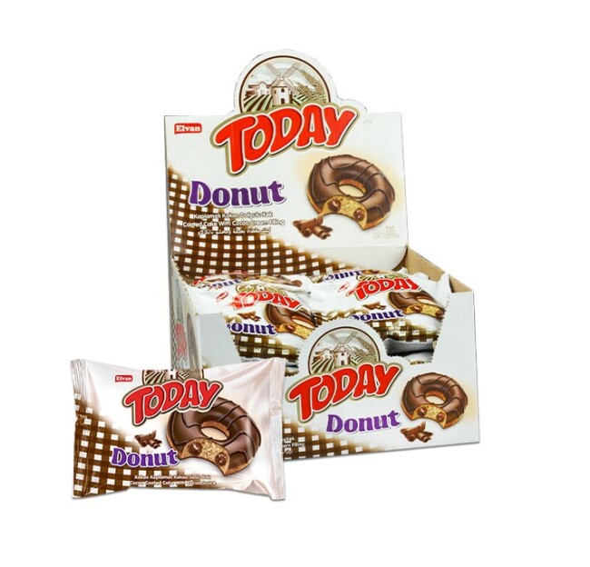Today Donut Kek Kakaolu 35 Gr. 24 Adet (1 Kutu) - Elvan