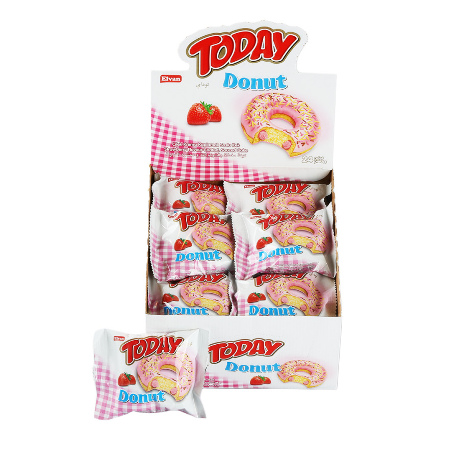 Today Donut Kek Çilekli 35 Gr. 24 Adet (1 Kutu) - 1