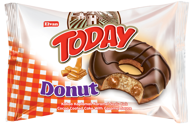 Elvan - Today Donut Kek Karamelli 35 Gr. 1 Adet