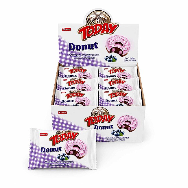 Today Donut Kek Yabanmersinli 35Gr. 24 Adet (1 Kutu) - Today