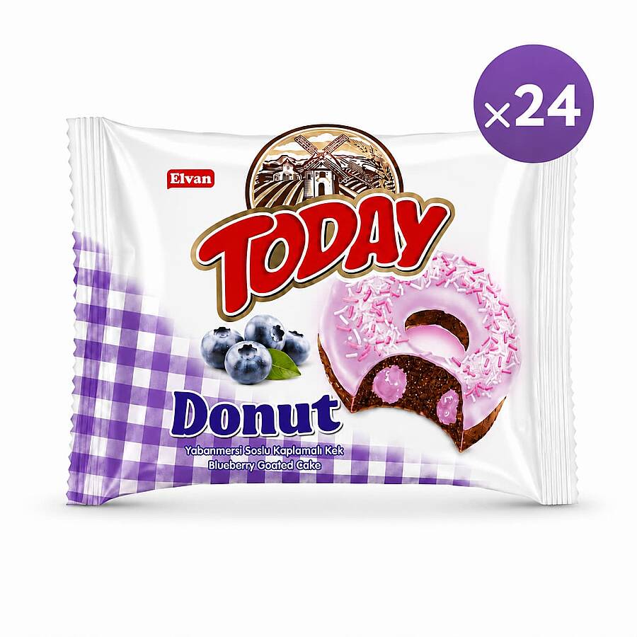 Today Donut Kek Yabanmersinli 35Gr. 24 Adet (1 Kutu) - 2