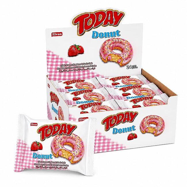  Today Donut Strawberry 35 Gr 24 pcs (1 Box) - 1