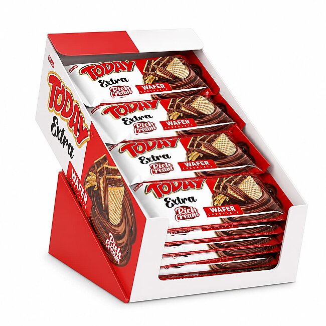 Today Extra Bol Kremalı Çikolatalı Gofret 50Gr. 24 Adet (1 Kutu) - Today