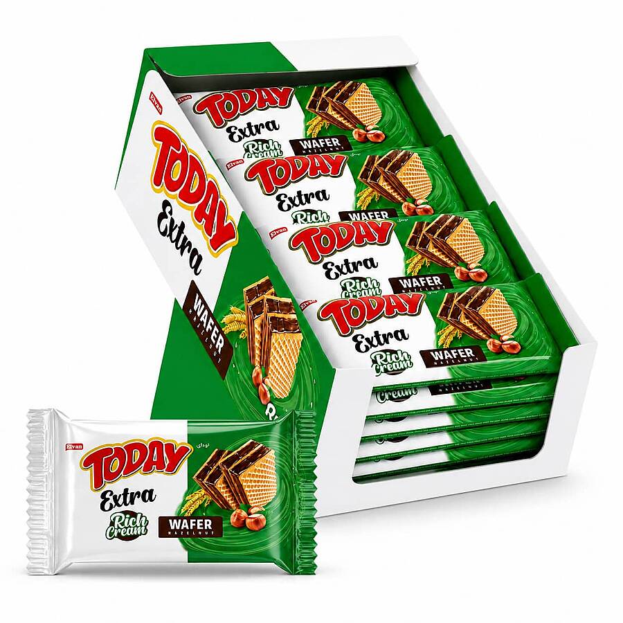 Today Extra Bol Kremalı Fındıklı Gofret 50Gr. 24 Adet (1 Kutu) - 1