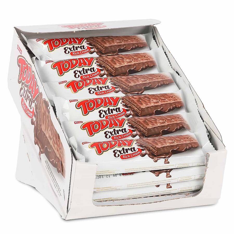 Today Extra Çikolata Kaplamalı Bol Kremalı Fındıklı Gofret 37 GR 24 Adet (1 kutu) - 1