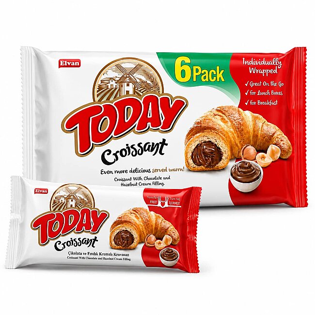Today Kruvasan Çikolatalı 40 Gr. 6 Adet (1 Kutu) - Today