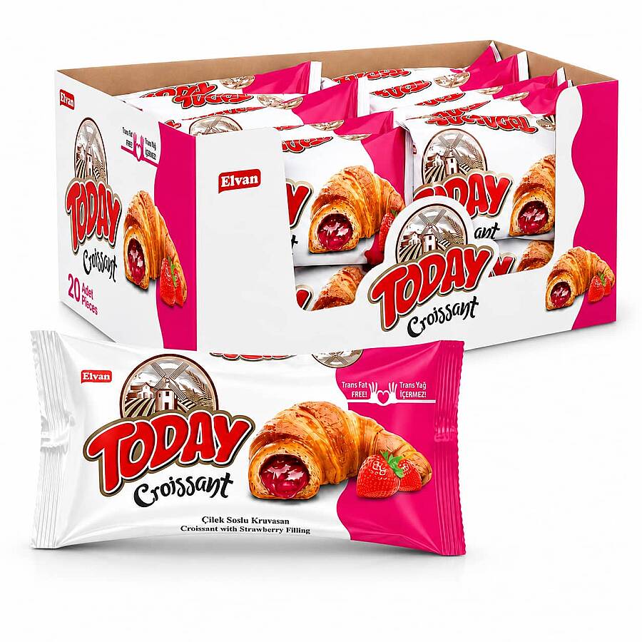 Today Kruvasan Çilekli 40 Gr. 20 Adet (1 Kutu) - 1