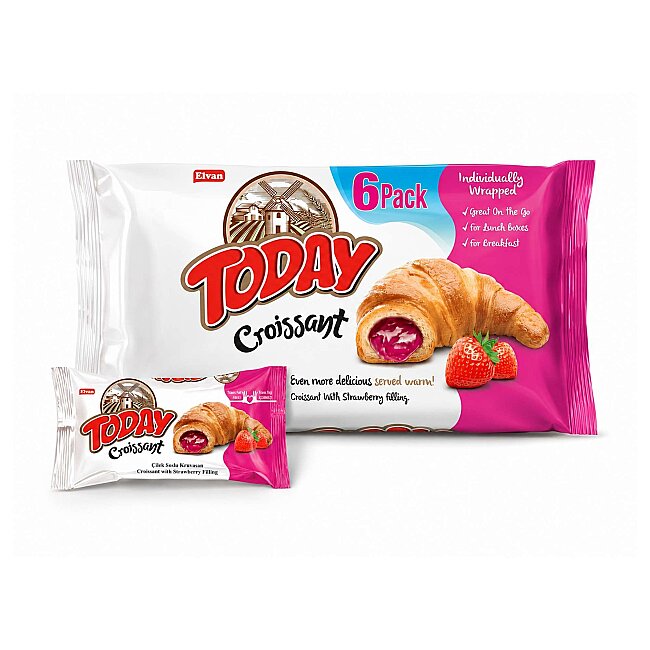 Today Kruvasan Çilekli 40 Gr. 6 Adet (1 Kutu) - Today