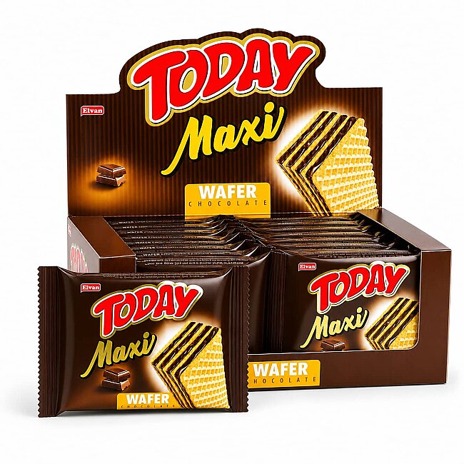 Today Maxi Çikolatalı Gofret 38 Gr. 24 Adet (1 Kutu) - Today