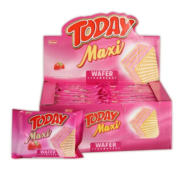 Today Maxi Çilekli Gofret 38 Gr. 24 Adet (1 Kutu) - Today