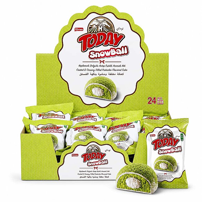 Today Pistachio-Flavored Snowball Cake 35g 24 Pieces (1 Box) - Today