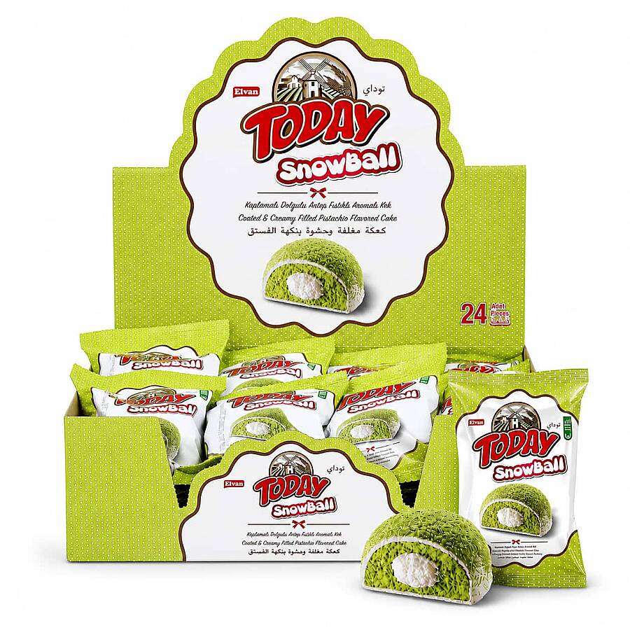 Today Pistachio-Flavored Snowball Cake 35g 24 Pieces (1 Box) - 1