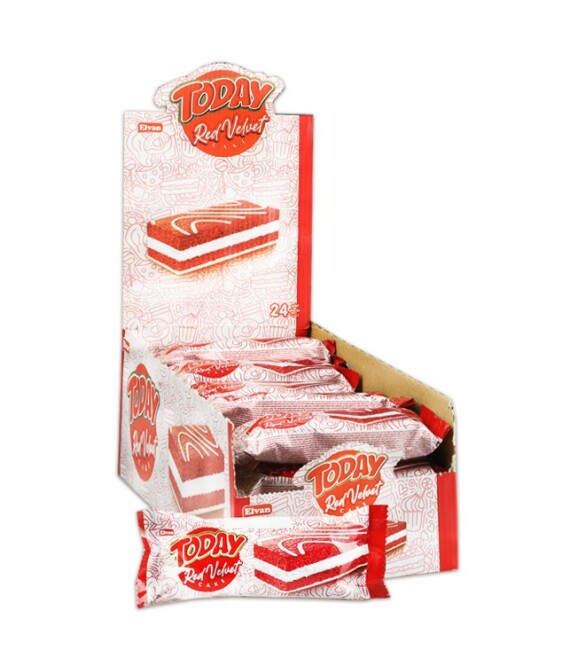 Today Red Velvet Kek 40 Gr. 24 Adet (1 Kutu) - Elvan