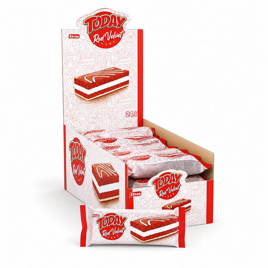 Today Red Velvet Kek 40 Gr. 24 Adet (1 Kutu) - 1