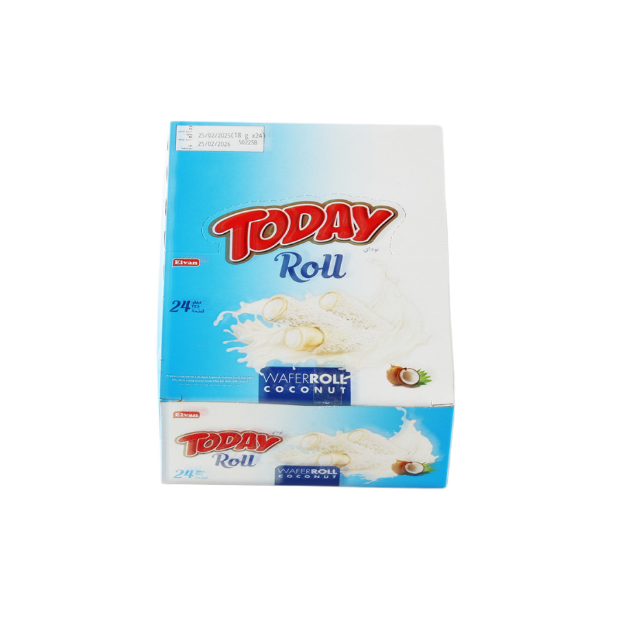 Today Roll Beyaz Kaplamalı Hindistan Cevizli Gofret 18 Gr 24 Adet (1 Paket) - 5
