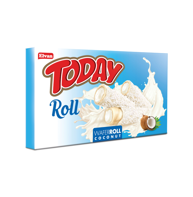 Today Roll Beyaz Kaplamalı Hindistan Cevizli Gofret 180 Gr. (1 Paket) - 1