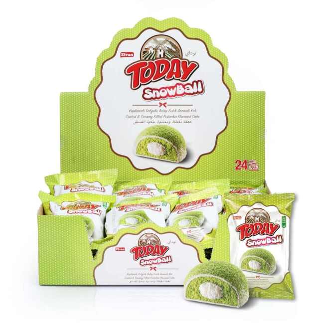 Today Snowball Antep Fıstık Aromalı Kek 35 Gr. 24 Adet (1 Kutu) - Elvan