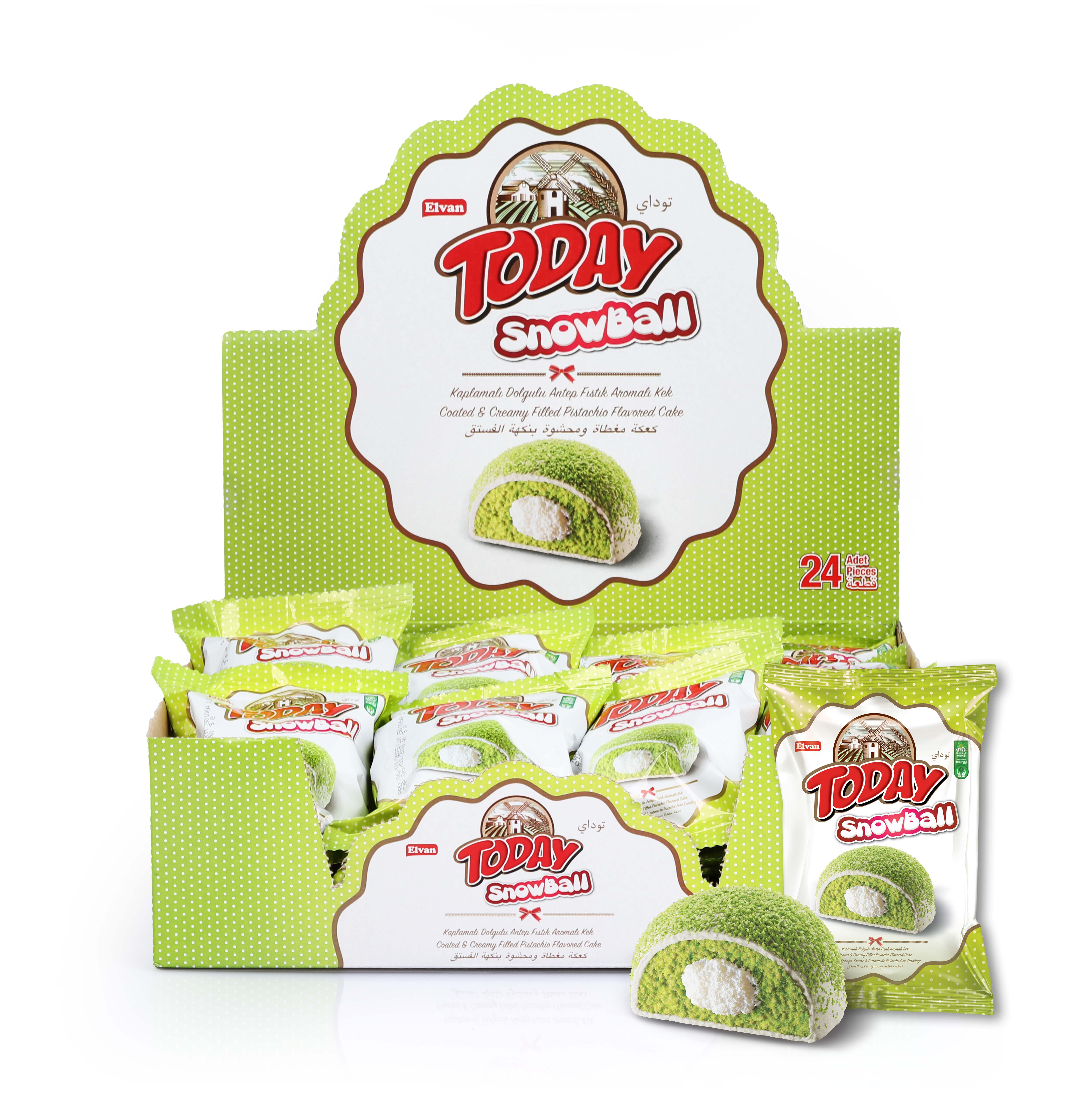 Today Snowball Antep Fıstık Aromalı Kek 35GrX24X6 (1 Koli)