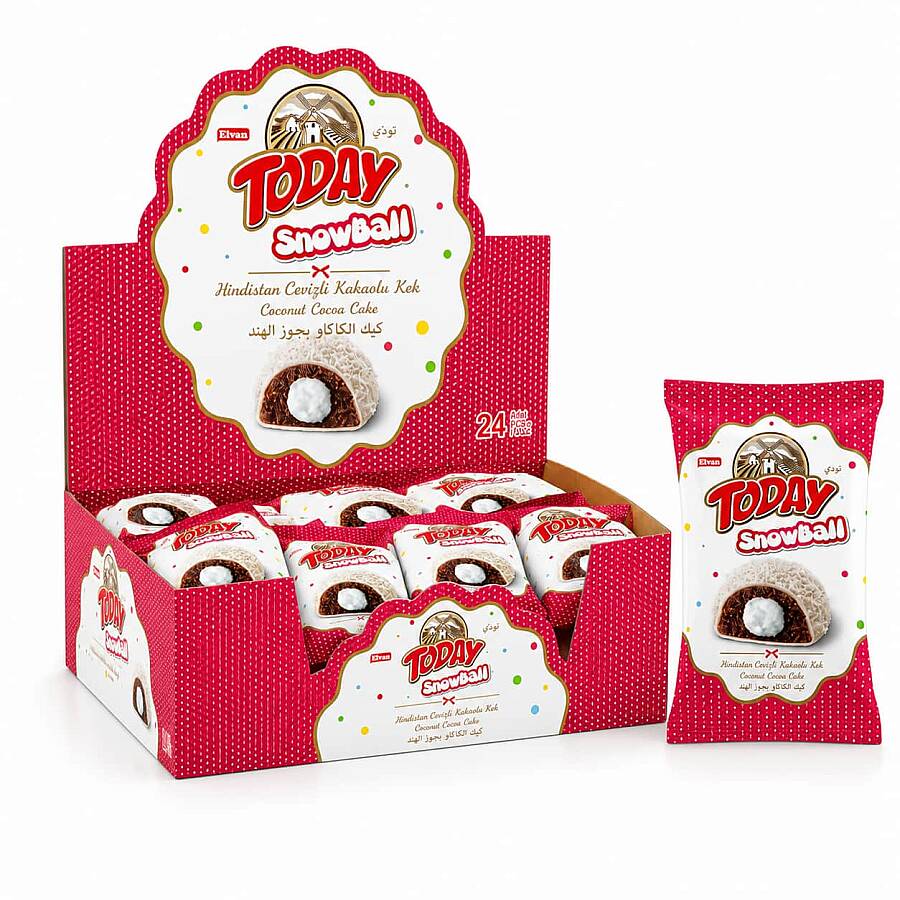 Today Snowball Hindistan Cevizli Kek 35 Gr. 24 Adet (1 Kutu) - 1