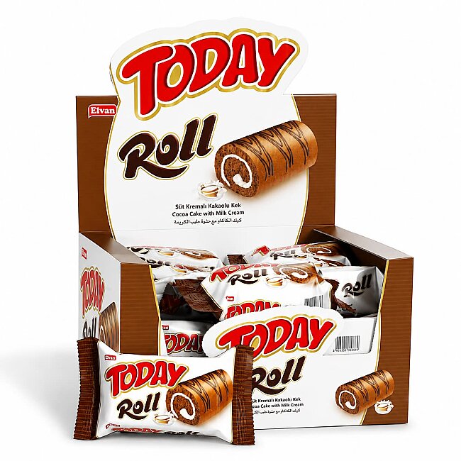 Today Swiss Roll Milk Cream Cake 35 Gr 24 Pieces (1 Box) - 1