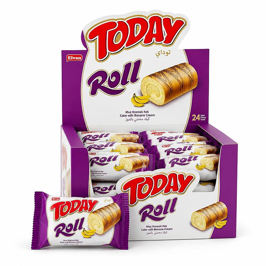 Today Swiss Roll Muz Kremalı Kek 35 Gr 24 Adet (1 Kutu) - 1